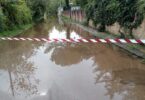 strada allagata a Pergusa