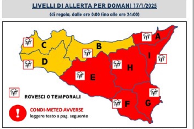 Allerta 17 gennaio 2025